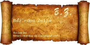 Bárdos Zella névjegykártya